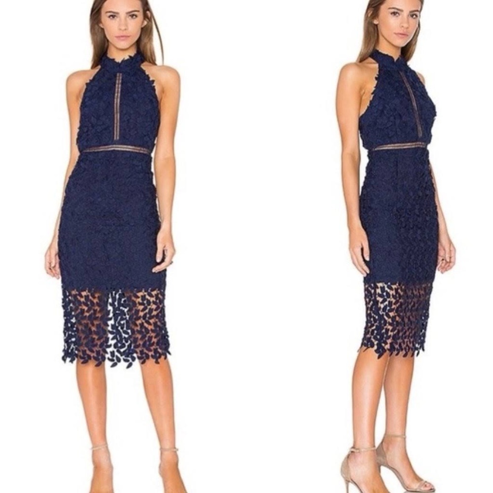 Bardot Blue Lace Dress